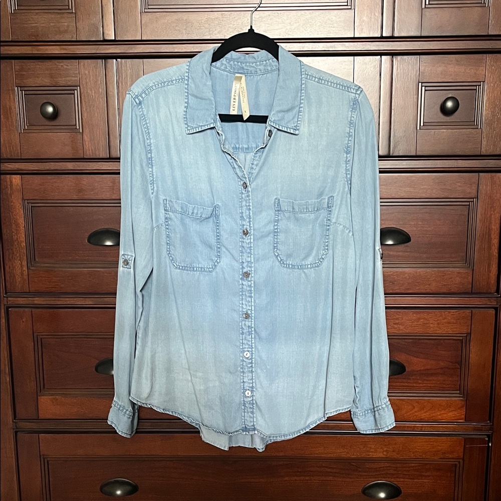Liverpool Sky Blue Denim Shirt